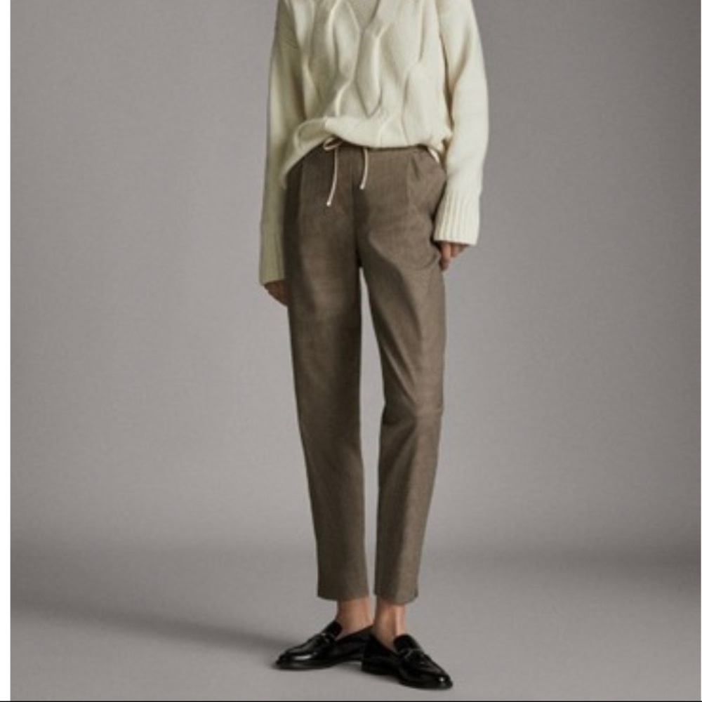 MASSIMO DUTTI Houndstooth pleated pants